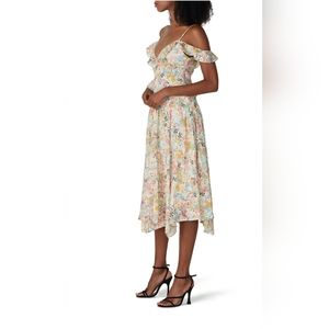 RACHEL Rachel Roy Floral Ruffle Chiffon Midi Dress